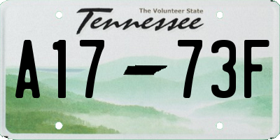 TN license plate A1773F