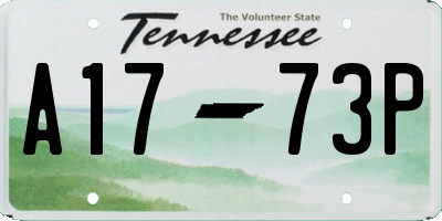 TN license plate A1773P