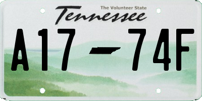 TN license plate A1774F