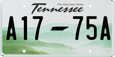 TN license plate A1775A