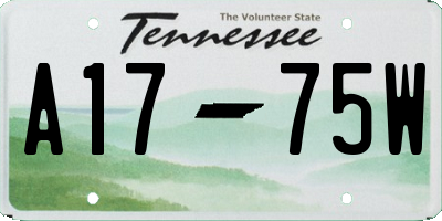 TN license plate A1775W