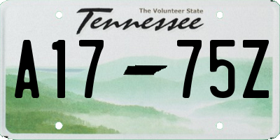 TN license plate A1775Z