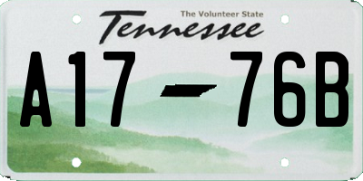 TN license plate A1776B