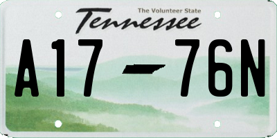 TN license plate A1776N