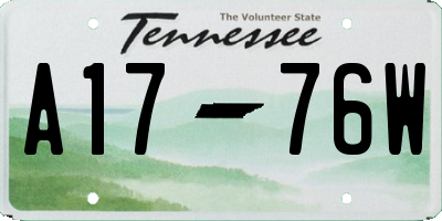 TN license plate A1776W