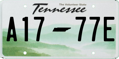 TN license plate A1777E