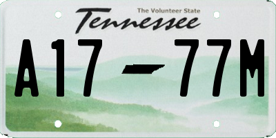 TN license plate A1777M
