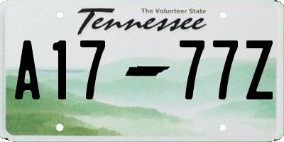 TN license plate A1777Z