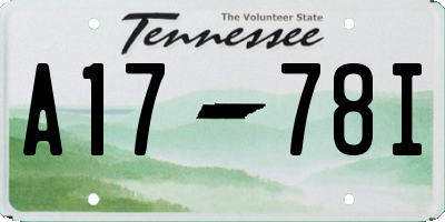 TN license plate A1778I