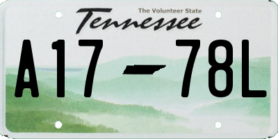 TN license plate A1778L