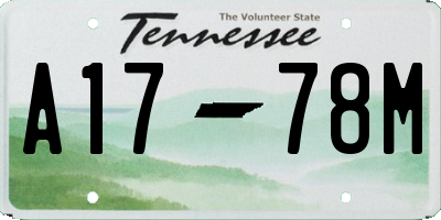 TN license plate A1778M
