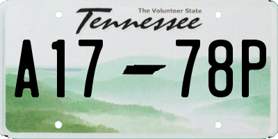 TN license plate A1778P