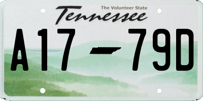 TN license plate A1779D