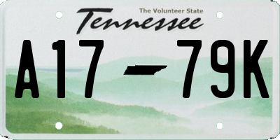 TN license plate A1779K