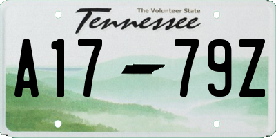 TN license plate A1779Z