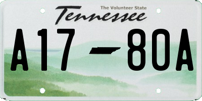 TN license plate A1780A