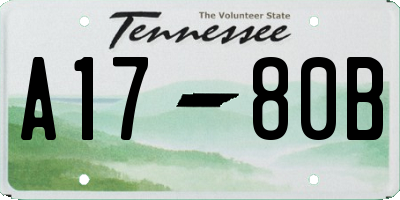 TN license plate A1780B