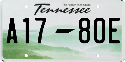 TN license plate A1780E