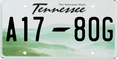 TN license plate A1780G
