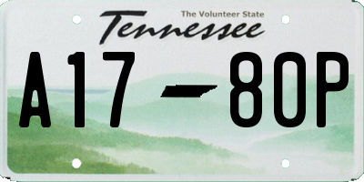 TN license plate A1780P