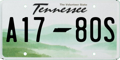 TN license plate A1780S