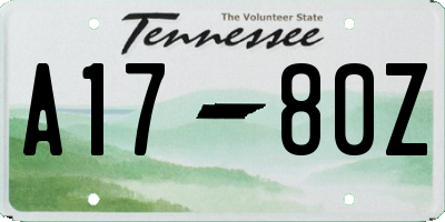 TN license plate A1780Z
