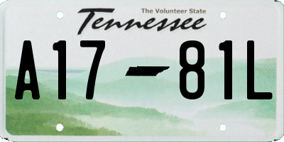 TN license plate A1781L