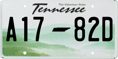 TN license plate A1782D
