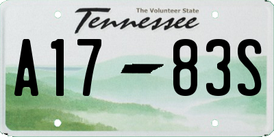 TN license plate A1783S