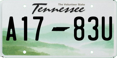 TN license plate A1783U