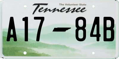 TN license plate A1784B