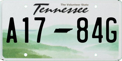 TN license plate A1784G