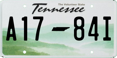 TN license plate A1784I