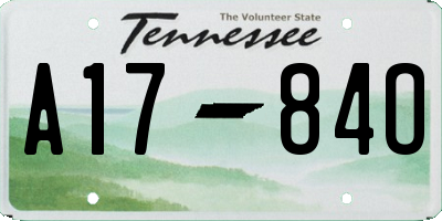TN license plate A1784O