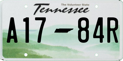 TN license plate A1784R