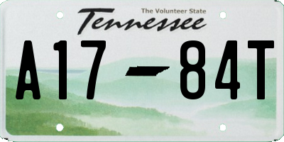 TN license plate A1784T