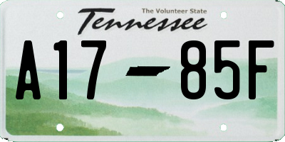TN license plate A1785F