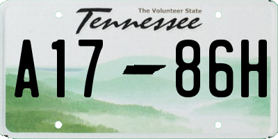 TN license plate A1786H
