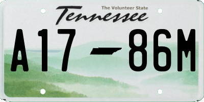 TN license plate A1786M