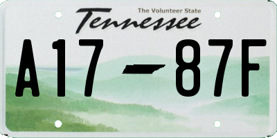 TN license plate A1787F