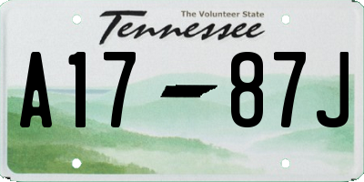 TN license plate A1787J