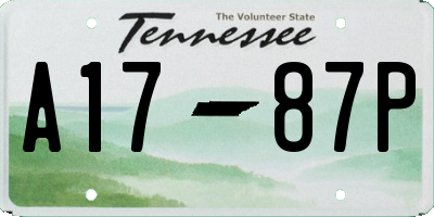 TN license plate A1787P