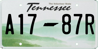 TN license plate A1787R