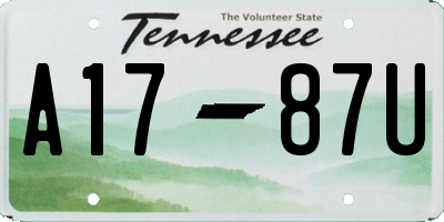 TN license plate A1787U