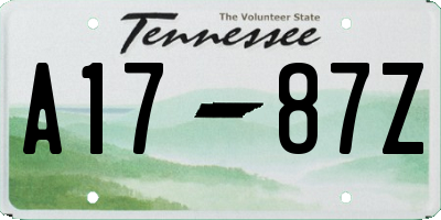 TN license plate A1787Z