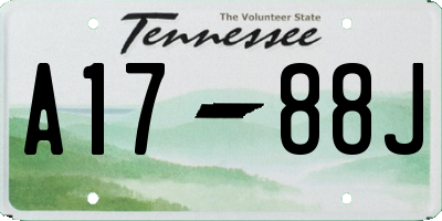 TN license plate A1788J