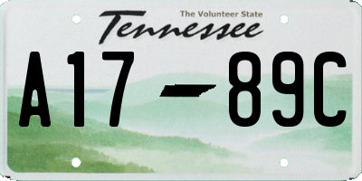 TN license plate A1789C