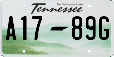 TN license plate A1789G