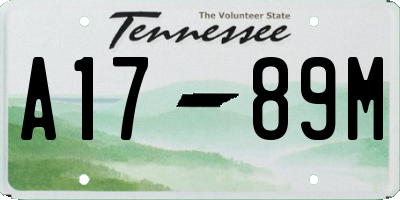 TN license plate A1789M