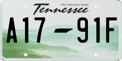TN license plate A1791F